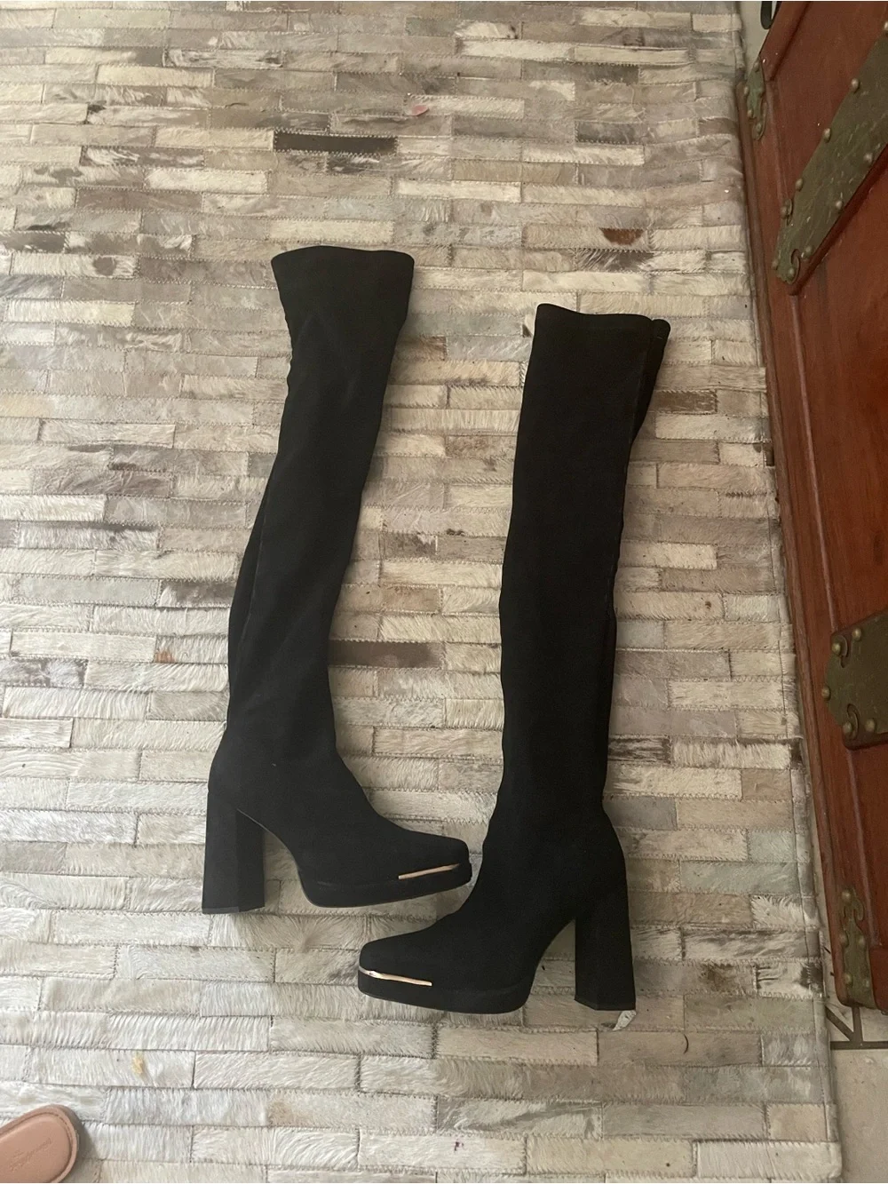 SIMMI London Women's heeled Black Over-the-Knee Heeled Boots Ariana grande vibes - Picture 3 of 6